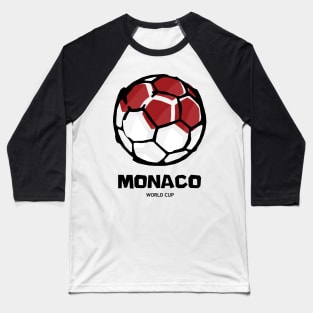 Monaco Football Country Flag Baseball T-Shirt